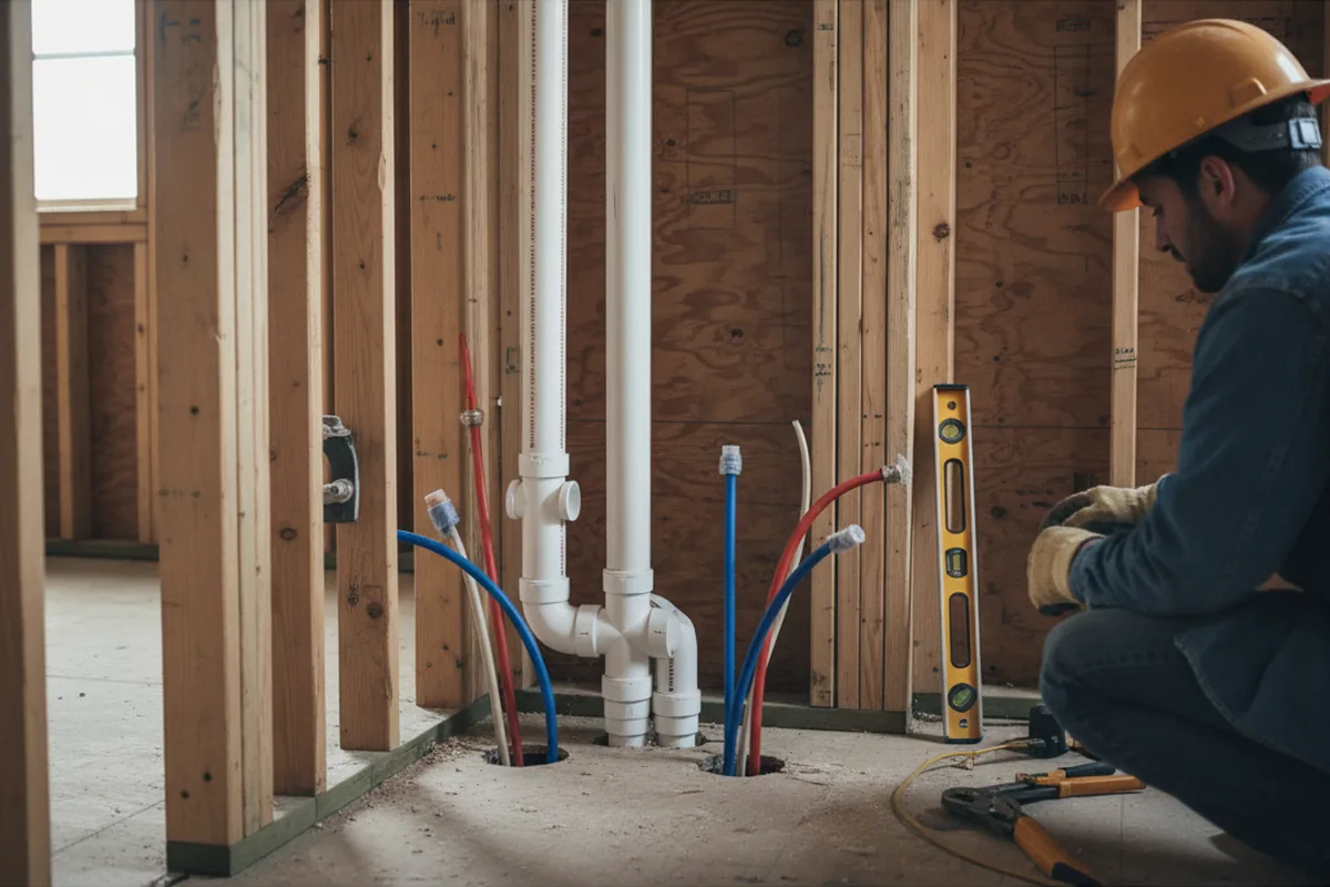 Drain and supply rough-in during Drain Cleaning in Seagoville