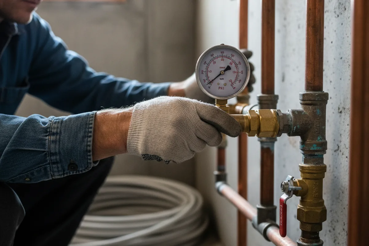 Pressure testing a repaired line during Water Line Repair in Seagoville